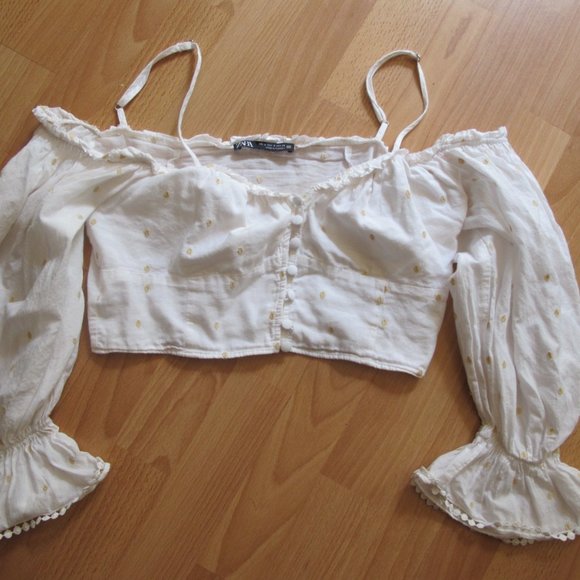 Zara Long Sleeved Cropped Top - Picture 3 of 4